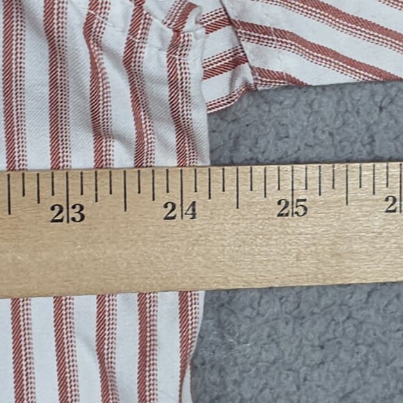 VTG Duluth Trading Button Down Shirt Mens Size Large Collarless Striped Loose - Picture 9 of 12